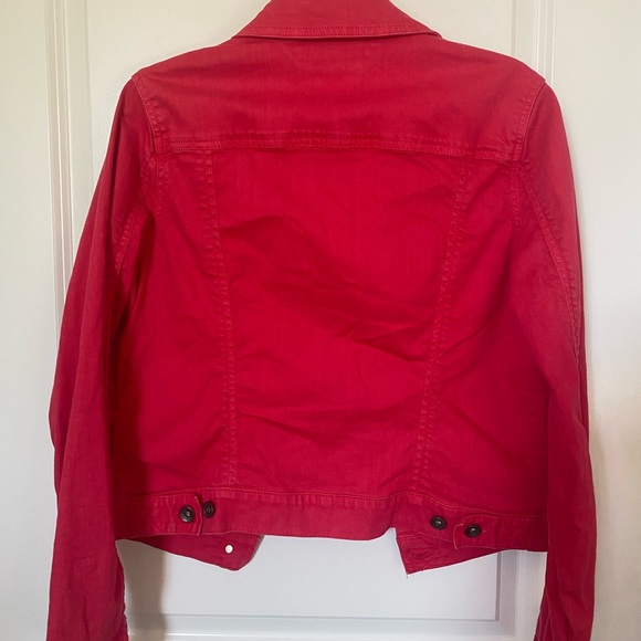 Tommy Hilfiger Women’s Pink Denim Jeans Trucker Cotton Jacket Button Front Sz M - Picture 10 of 14